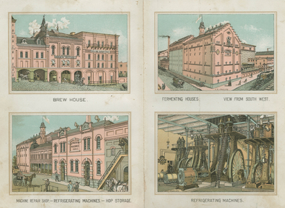 Brew House, Fermenting Houses, Machine Repair Shop and Refrigerating Machines, The Bergner & Engel Brewing Co., Philadelphia, c.1890 (chromolithograph)