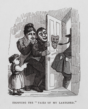 Enjoying the "Tails of My Landlord" (engraving)