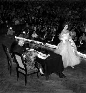 French Couturier Christian Dior Invited at Sorbonne University For Conference About Social Economic and Cultural Importance of Fashion August 4, 1955 (b/w photo)