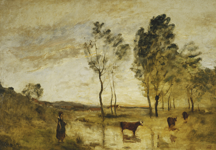 The Ford; Cows on the Edge of a Ford; Le Gue; Vaches au Bord du Gue, c.1870-1873 (oil on canvas)