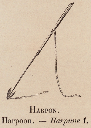 Le Vocabulaire Illustre: Harpon; Harpoon; Harpune (engraving)