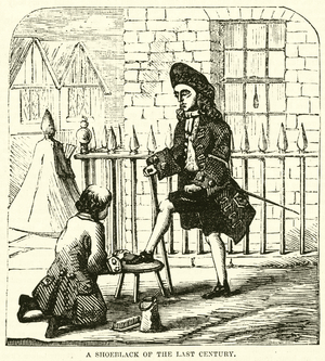 The shoeblack of the last century (engraving)