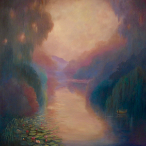 Tribute to Monet, 2020 (oil on canvas)Landscape, river
