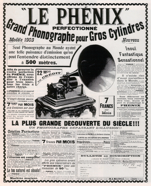 French phonograph advert, 1903