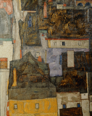 Krumau and der Moldau Krumau on the river Vltava, Czech Republik … (oil on canvas)