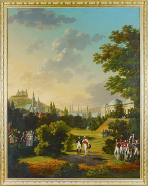 Meeting between Napoleon I and the Grand Duke Ferdinand Joseph at Wuerzburg, Germany …