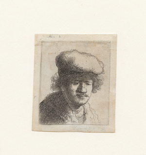 Rembrandt with a Falling Bonnet, c. 1631 (Etching)