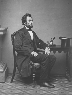 Abraham Lincoln, 1861 (b/w photo)