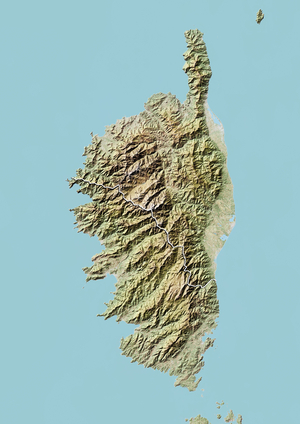 Corsica, Relief Map