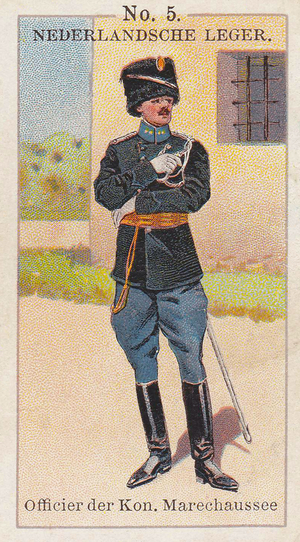Indonesia / Sumatra: Marechaussee officer in dress uniform, c. 1900 (print)