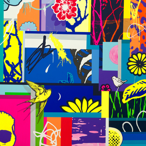 Fragmented Landscape, 2021 (acrylic with pure pigment and acrylic & aerosol on canvas)