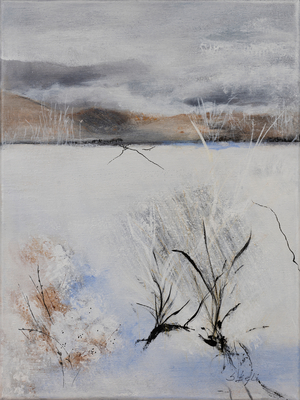 The Quiet of Winter, 2024 (mixed media/oil on canvas)