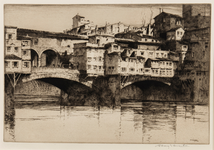 Ponte Vecchio, Florence, 1918 (etching)