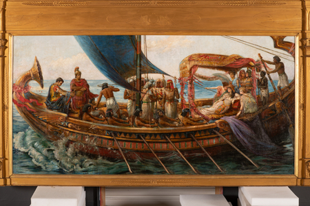 The Flight of Antony and Cleopatra from the Battle of Actium, c.1897 (oil on canvas)