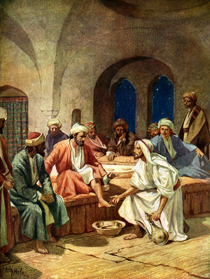 Jesus washes Peter's feet - Bible