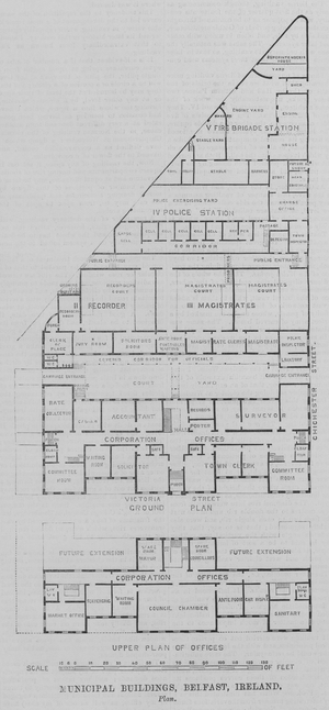 Municipal Buildings, Belfast, Ireland (engraving)