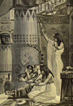A Concert at Cleopatra's, after a painting of Antonie Calbert (1860-1944), 1890 from "La Ilustracion Artistica" (engraving)