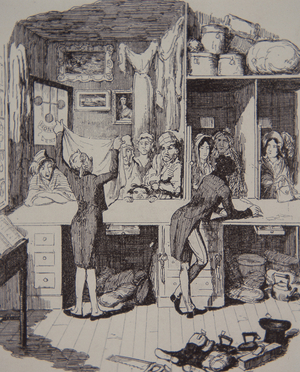 Pawn brokers, early 19th century (engraving)