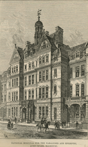 National Hospital for the Paralysed and Epileptic, Queen Square, Bloomsbury (engraving)