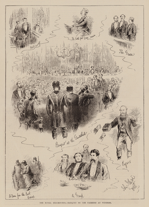 The Royal Staghounds, Banquet to the Farmers at Windsor (engraving)