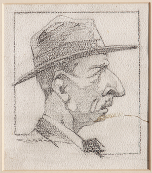 A Man wearing a Hat (pencil on paper)