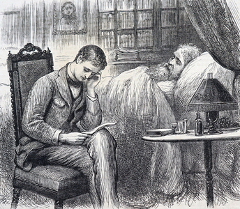Young man at his father's deathbed, 1850