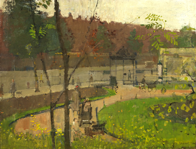 Park Scene, 1950 (oil on board)