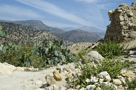 High Atlas Mountains landscape seen from Riad, Taroudant Province, Morocco (photo)