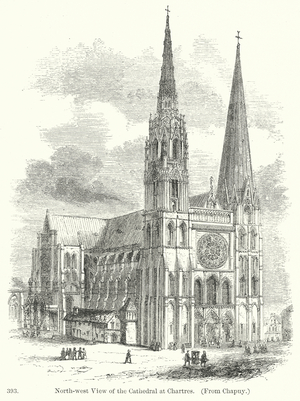 North-West View of the Cathedral at Chartres (engraving)