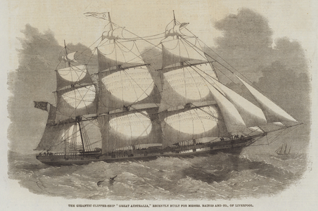 The Gigantic Clipper-Ship "Great Australia," recently built for Messers Baines and Company, of Liverpool (engraving)