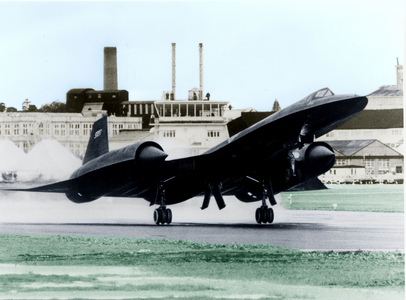 The Plane Black Bird (Sr 71) here Landing in Farnborough September 3, 1974 (photo)