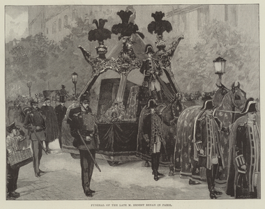 Funeral of the late M Ernest Renan in Paris (engraving)