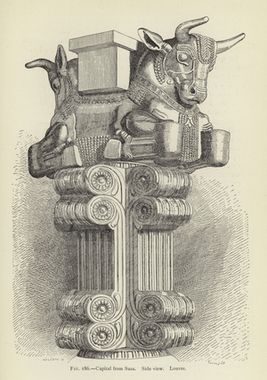 Capital from Susa, Side view, Louvre (engraving)