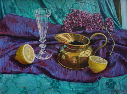 Lemon and Lilac 2020 (oil on canvas)