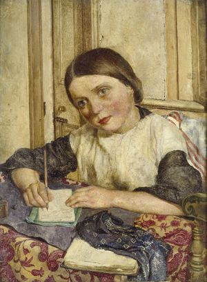 Gaslight, 1854 (oil over graphite on panel, mounted as a drawing)