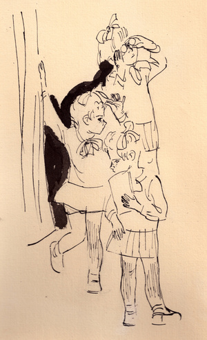 Illustration from 'Girls' by Vera Smirnova, 1959 (gouache on paper)