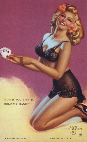 How'd You Like to Hold My Hand, Mutoscope Card, 1940s (colour litho)