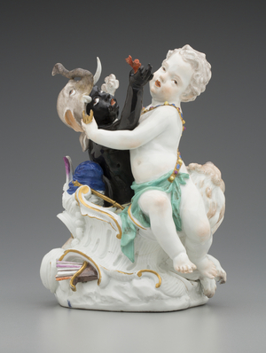 Africa and Europe, c.1760 (hard paste porcelain with polychrome enamel decoration and gilding)