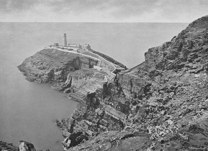 South Stack Lighthouse, Holyhead (b/w photo)