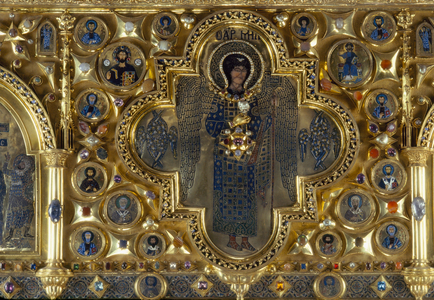 The Pala d'Oro gold altarpiece enshrines the art of Byzantium. San Marco Church, Venice., 1980s (photo)