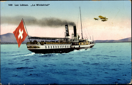 Lac Léman, Le Winkelried, paddle steamer, plane