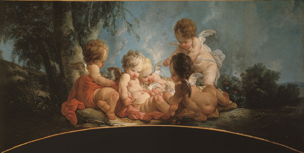 Group of five Loves playing with doves, circa 1761 (door top)