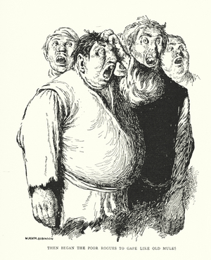 Then began the poor rogues to gape like old mules (litho)