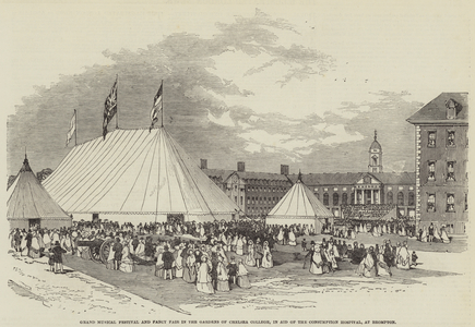 Grand Musical Festival and Fancy Fair in the Gardens of Chelsea College, in Aid of the Consumption Hospital, at Brompton (engraving)