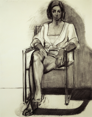 Seated Woman, 1985 (charcoal on paper)
