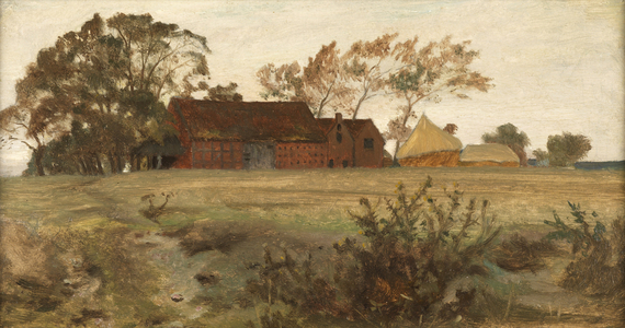 A Warwickshire House (oil on panel)