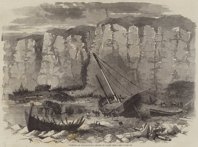 Wrecks of Fishermen's Boats in Filey Bay (engraving)