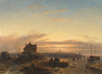 Winter on the IJ before Amsterdam, 1850 (oil on canvas)