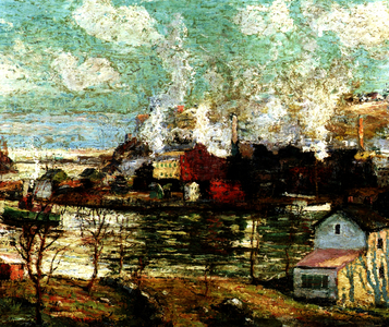 Spuyten Duyvil Creek, Brooklyn, New York, c.1914 (oil on canvas)