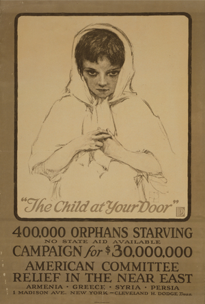 'The child at your door' Campaign poster, 1919 (colour lithograph)